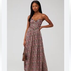 Nwt For Love And Lemons Joelle Multicolor Floral maxi dress